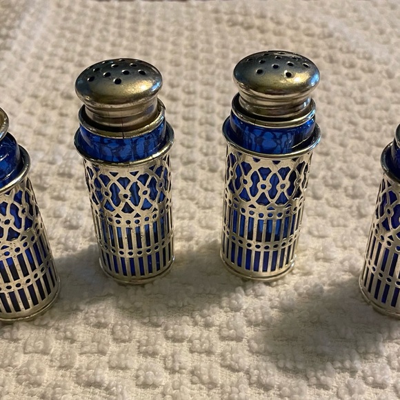F. B. Rodgers Other - F.B. Rogers Silver Plate Cobalt Blue 1950s Vintage Salt & Pepper Shakers Set